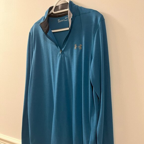 Under Armour Men's Long Sleeve Quarter Zip Shirt, Medium, Blue - Picture 1 of 10